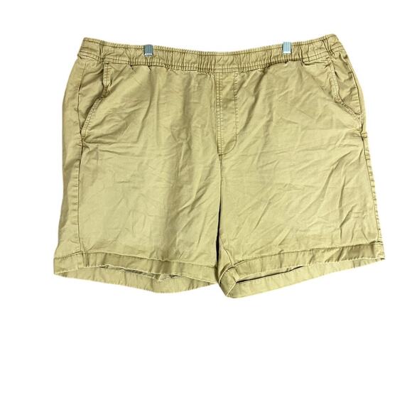 LL Bean Mens Shorts Khaki Lakewashed Pull On Standard Fit Stretch XXL - Picture 1 of 10